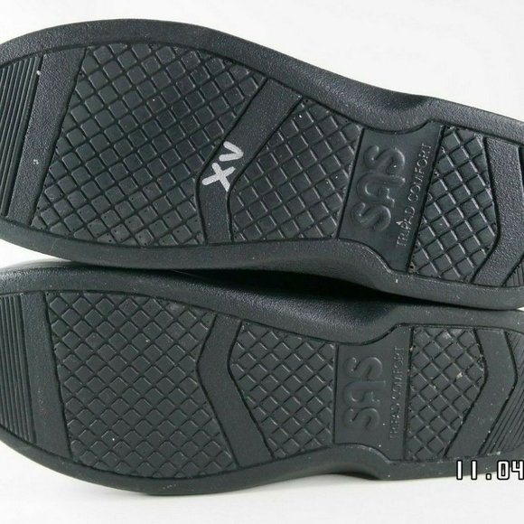 SAS Hook and Loop double strap black leather sneaker Men's Size 10 N - Picture 5 of 10